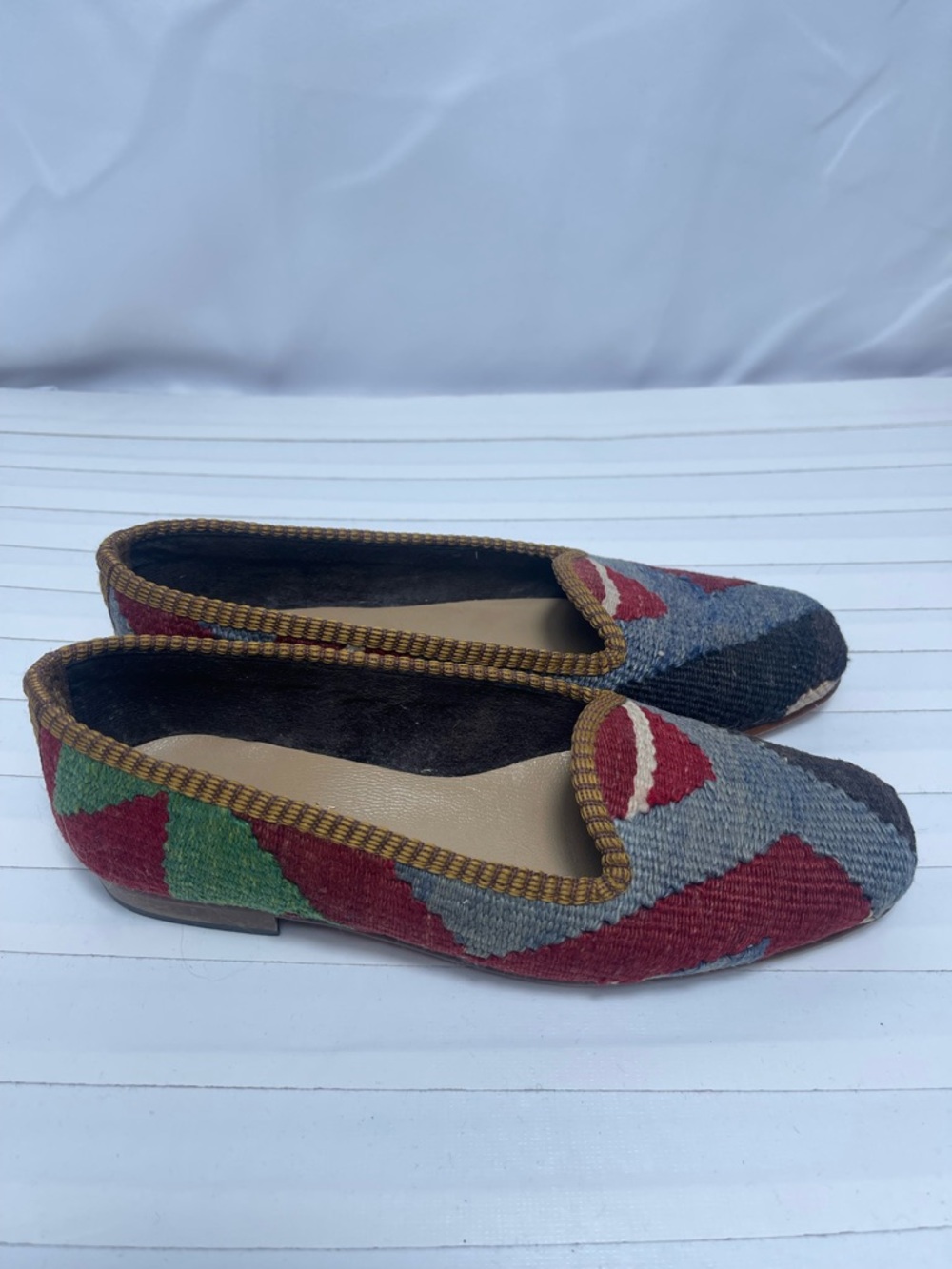 Artemis Kilim Loafer Flats Wool Turkish Slippers Size 37 / US 6.5–7 - Picture 2 of 6